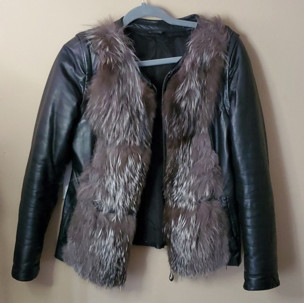 Leather Fox Jacket 3 In 1 With Removable Vest Lining - Picture 13 of 16